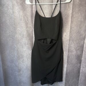 Jules & Cleo Black Party Short Cut Out Dress Size 4 Side Zip Up